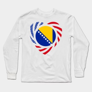 Bosnian American Multinational Patriot Flag Series (Heart) Long Sleeve T-Shirt